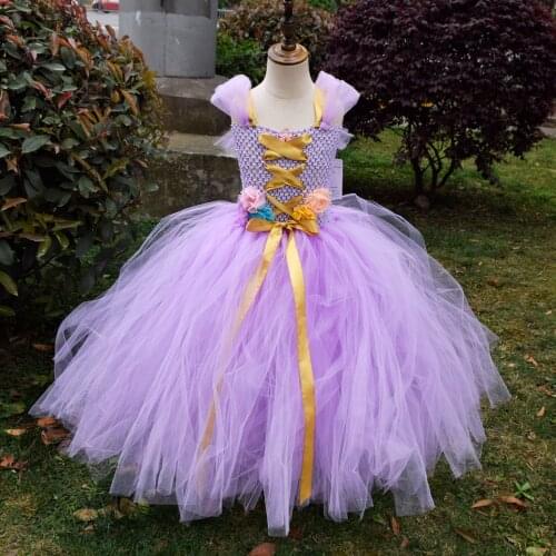 Photograph flower girl wedding dress children tulle party beauty light purple children birthday gift dresses costume Vestido