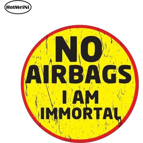 HotMeiNi 13cm x 13cm NO AIRBAGS Sticker Decal Funny Car Truck Bike 4X4 Offroad Helmet 4WD JDM Car Sticker Graphics