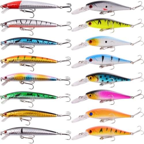16Pcs / Set Minnow Mixed Fly Fishing Lure Set Artificial Hard Bait Realistic Bait Carp Fishing Tackle Pesca Wholesale