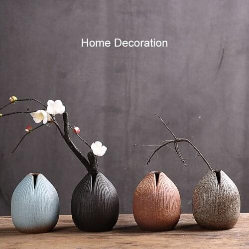 Retro Exquisite Ceramic Hydroponic Ikebana Vases Handmade Pottery Gift Desk Home Decor FP8