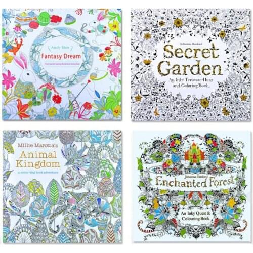 1pc 24 Pages Childrens Lost Ocean Dark Adventure Coloring Book for Adults To Relieve Stress and Kill Time Painting Art Book