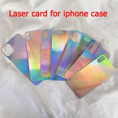Laser card for iPhone 11 12 Pro Max laser card paper for iphone X Xr Xs 7 8 plus Clear case back decorative paper Glitter paper