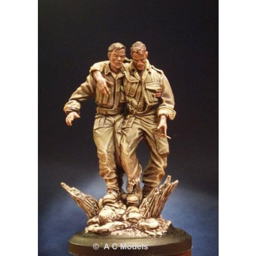 Resin Figure Model Kit Unassambled 1/16 ancient Wounded set include 2 (WITH BASE ) Unpainted collect Figure Building Kit