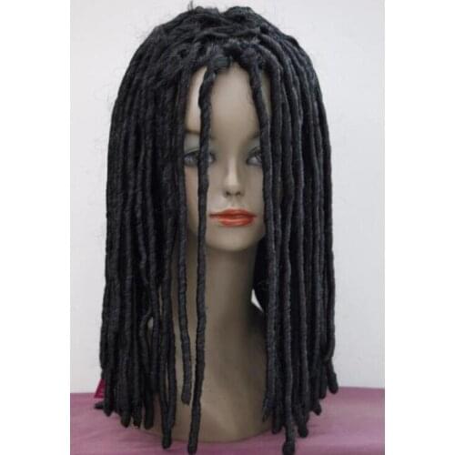 Wig Dreadlocks African Black Wig Long Curls Rolls Costume Theatre Party Cosplay Wig