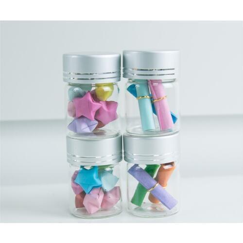 15ml Glass Bottles Aluminum Cover Screw Silver Transparent Clear Liquid Gift Wedding Crafts Wishing Bottles Jars 30*43mm 50pcs