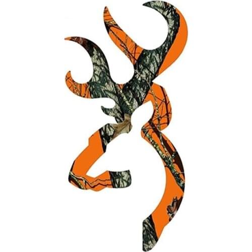 Style Buck Realtree Orange Camo Camouflage Hunting Car Sticker Orange Vinyl Decal 13X7CM