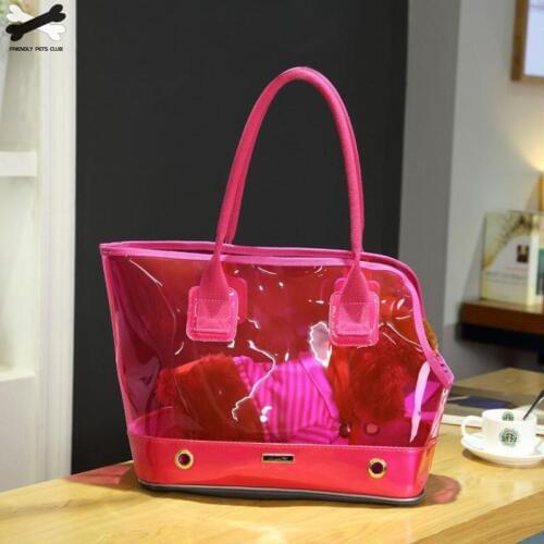 Pet Out Carrying Bag Thick Shoulder Bag Pvc Waterproof Cat Bag Dog Bag Portable Cage Transparent Breathable Handbags