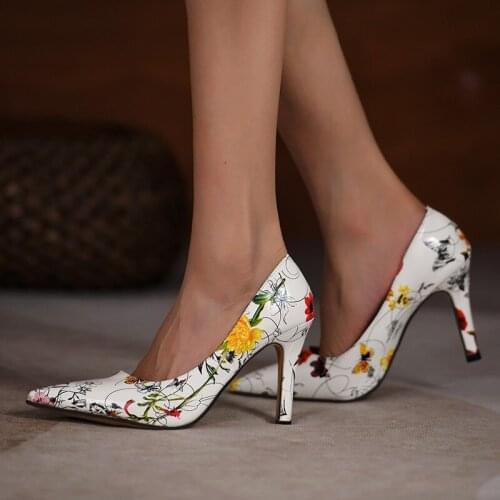 New Sexy Stiletto Pointed Sexy Pumps Snake Print High Heels Shoes Large Size Printing Womens Heels Shoes Wedding Shoes