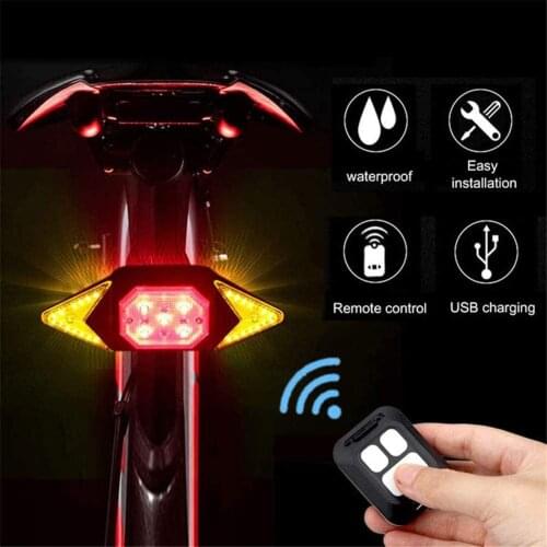 Rear Lamp Smart Bike Wireless Remote Turn Signal Lights Bicycle LED Taillight Easily Installation Personal Bicycle Parts