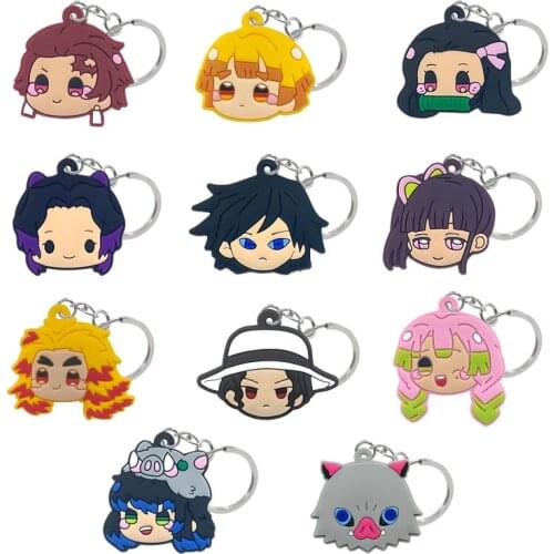 1PCS PVC keychain hot sale anime figure keyring Cute Funny Cartoon mini character key holder fans souvenir gift birthday present