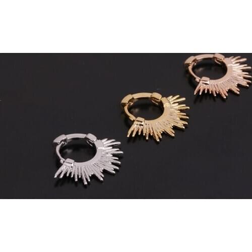 1 PCS Cute Geometric Alloy Tassel Shape Piercing Hoop Earring Simple Gold Color Small Cartilage Ear Clip Cuff Jewelry