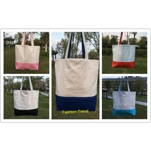 10pcs/lot personalize custom tote bags personalize business canvas tote bag PU bottom monogram women handbag