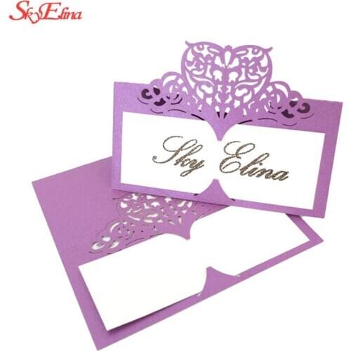 10pcs Laser Cut Heart Shape Wedding Name Cards Place Cards For Wedding Party Table Decoration Wedding Decoration 8zsh871