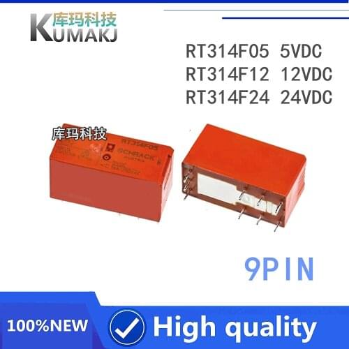 2PCS/LOT 100%Original New Relay RT314F05 5VDC RT314F12 12VDC RT314F24 24VDC RT314F12-12VDC 5V 12V 24V 16A 250VAC 9PIN