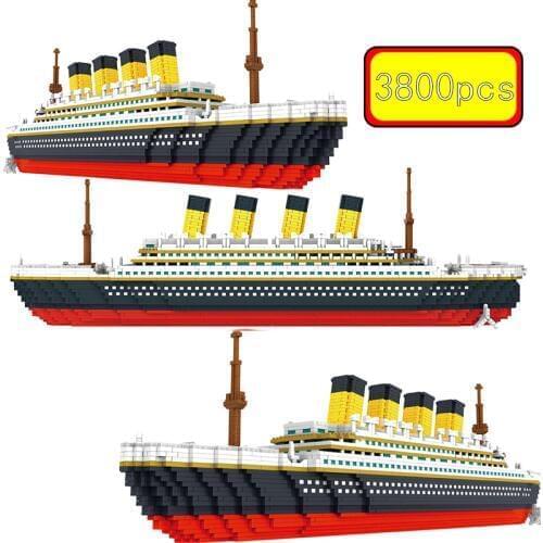 3800 pcs Diamond Mini Blocks Model Building bricks ship rms cruise titanic sets kits city techenic