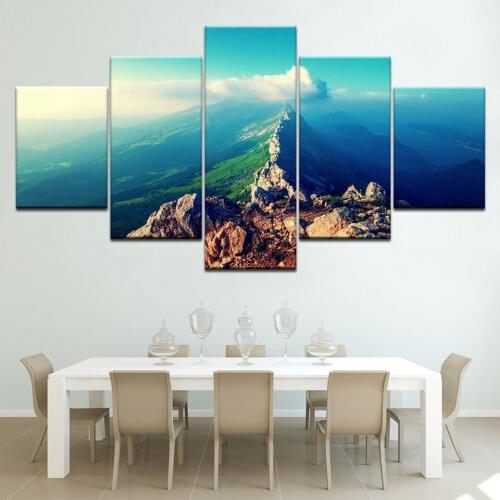5 Pieces Modern Frame Canvas print Mountains Painting Wall Art The Picture For Home DecorationGiclee Artwork For Wall Decor