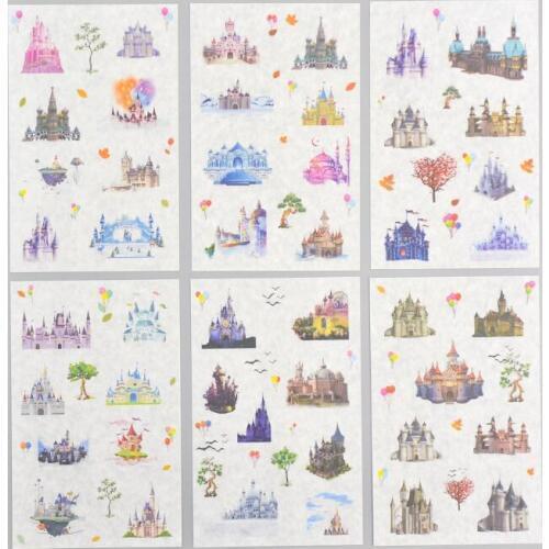 6pcs Dream castle paper sticker Organizer Calendar Diary Book Planner Scrapbook Decoration Diary Sticker papeleria