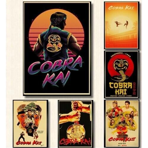 American classic kung fu comedy movies Cobra Kai Retro Kraft Paper Posters Bar Room Decoration Painting Art Wall Sticker Picture