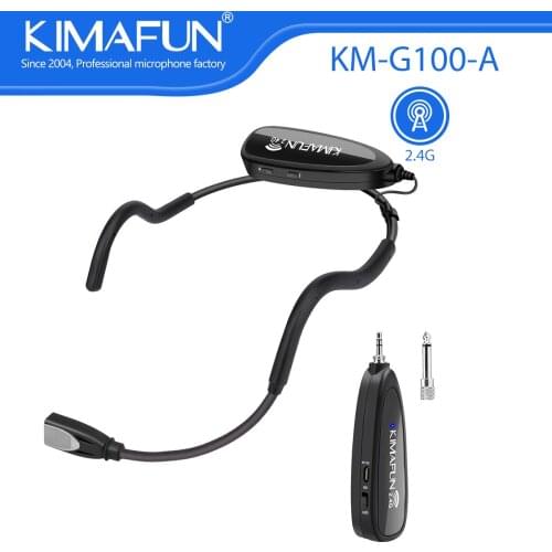 KIMAFUN 2.4G Wireless Headset Microphone System for Lectures Teaching MeetingTour Guide Sales Promotion Portable Megaphone Mic