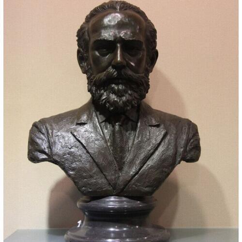 Fast shipping USPS to USA S0619 Western Art Bronze Copper Marble Figurine Tchaikovsky Musician Statue Sculpture