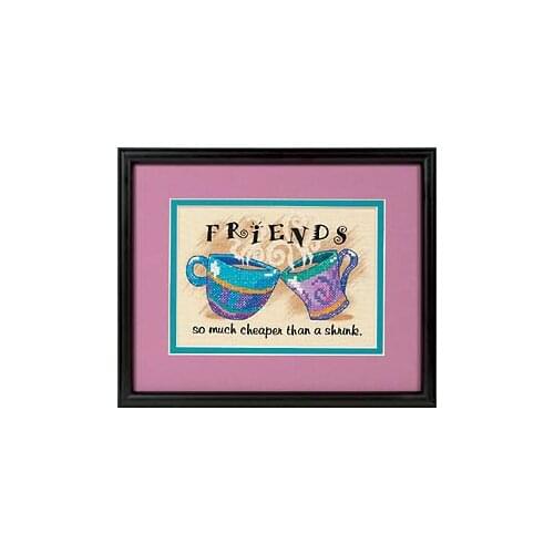 Cups Friends DIY Craft Stich Cross Stitch Cotton Fabric Needlework Embroidery Crafts Counted Cross-Stitching Kit