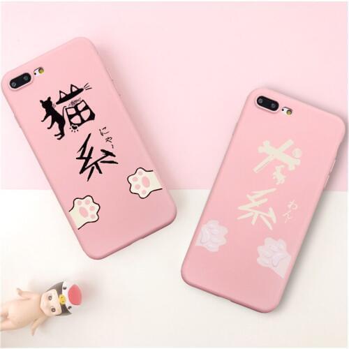 Patterned Cartoon Cat Dog Phone Case Coque For iPhone 6 6S Plus X XR 5 SE Plus Cute Cat Dog Phone Cover For iPhone 7 8 Plus