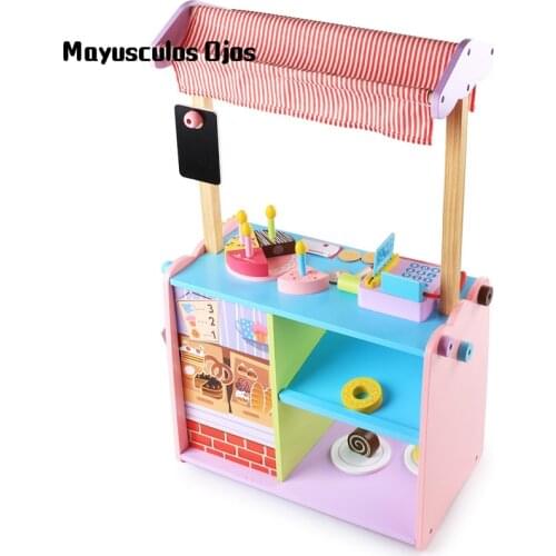 Wooden Simulation Bakery Cake House Childrens Play House Kitchen Educational Toys Kindergarten Early Education Stove