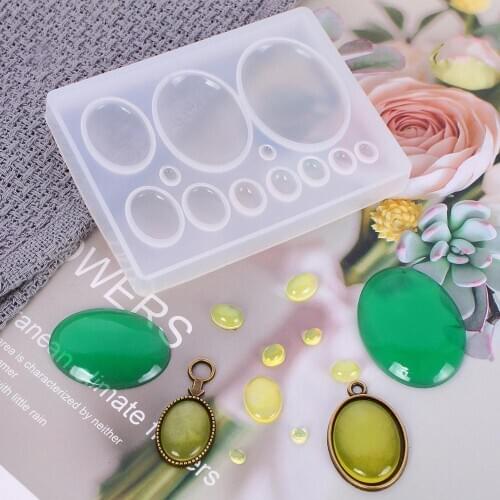 1pc Crystal Silicone Mold Half Ball Cabochon Pendant Resin Epoxy UV Mold for Making Pedant Jewelry Exoxy Resin Molds