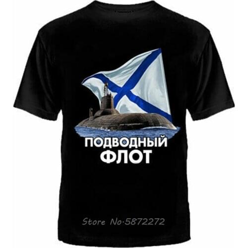 T-Shirt Submarine Fleet Navy T Shirt Army Military Men Clothing Russian Russia Tshirt Funny Tops Cotton O-neck Tee Shirt