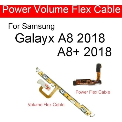 Power & Volume Flex Cable For Samsung Galaxy A8 A8+ Plus 2018 A530 A530F A730 A730F On Off Side Key Button Control Flex Ribbon