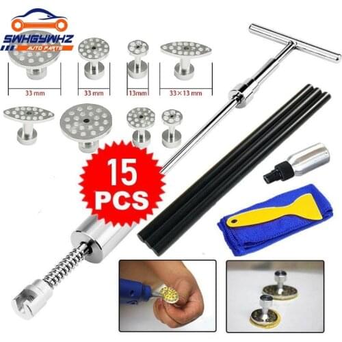 38CM Paintless Dent Repair Tools Slide Hammer 2 in 1 T-Bar Tool with Dent Pull Tabs for Auto Body Dent Repair