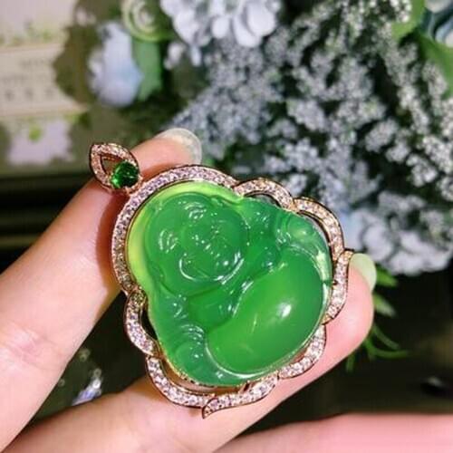 Fine jewelry Free Shipping >> Green jade Heart Shape Silver Pendant /necklace