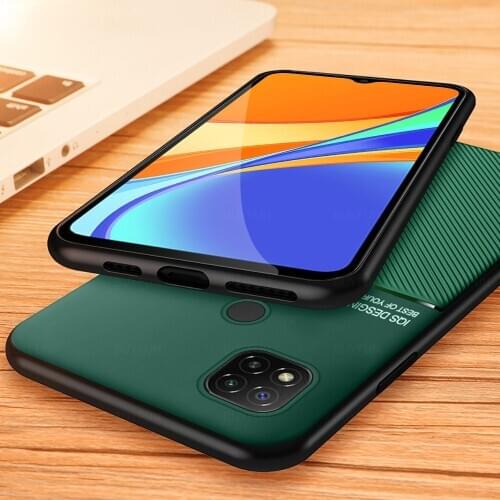 Leather texture car magnetic hloder phone cover for xiaomi redmy readmi redme redmi 9c 9 c c9 nfc case redmi9c nfs 6.53'' coque