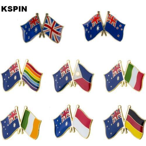 Australia Friendship Flag Metal Buttons for Clothes Icon Backpack Brooches Pins for Meeting Party