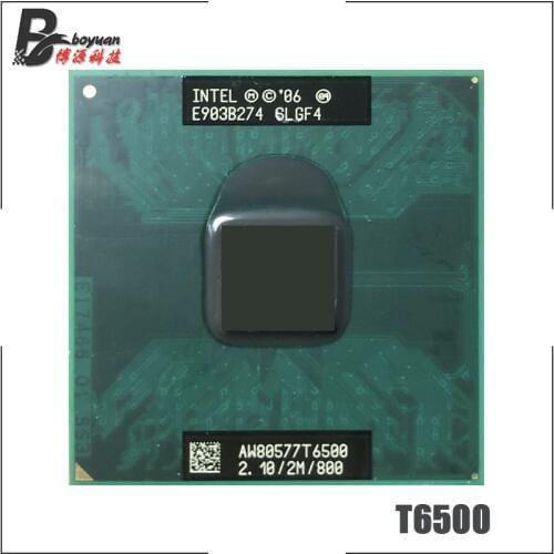 Intel Core 2 Duo Mobile T6500 SLGF4 2.1 GHz Dual-Core Dual-Thread CPU Processor 2M 35W Socket P