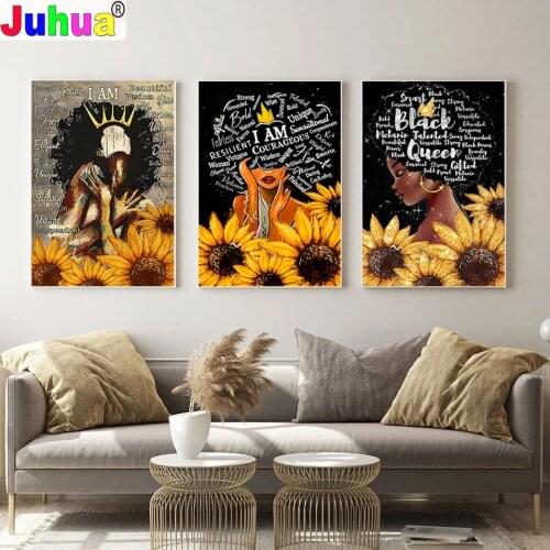 Fashion Black Girl Woman Diamond Painting 5D DIY Cross Stitch Full Square Round Embroidery Mosaic Handmade African Lady