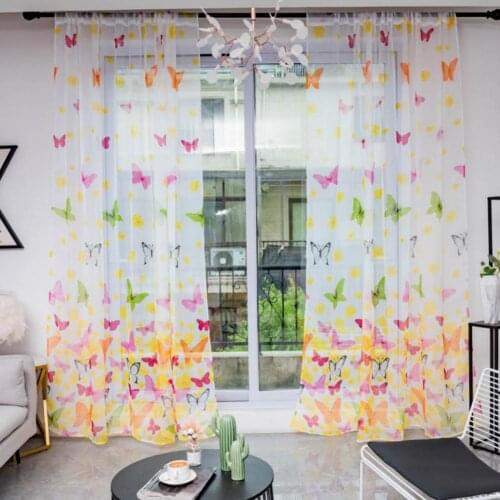 Fashion Light Filtering Butterflies Textured Privacy Curtains Easy to Install Window Drapes Flexible for Living Room