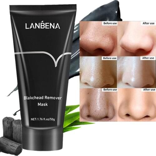 Unisex Blackhead Mask Removal Nose Blackheads Mask Black Face Care Mud Acne Treatment Oil Control Deep Cleansing Face Mask 50g