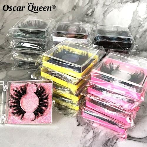 6D Mink Lashes Wholesale Make Up Eyelashes Bulk Faux Cils Cilios Postiço False Eyelashes Mink Lashes 25mm Eyelashes Box Package
