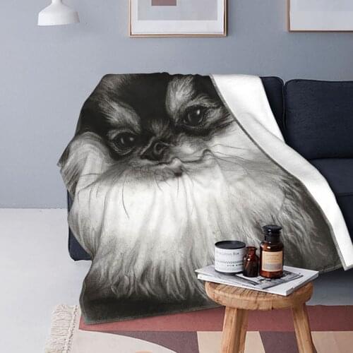 Pomeranian Dog Blankets Fleece Textile Decor Cute Animal Breathable Ultra-Soft Throw Blanket for Sofa Car Bedspread