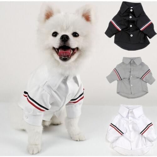 Small Dog Clothes Korea Style Fashion Leisure Suit for French Bulldog Clothes Pug Shirt Business Dog Suits Puppy Dogs Costume