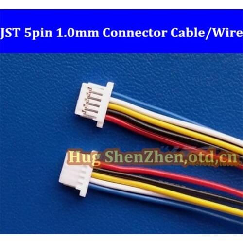 Free shipping 2000pcs Micro JST SH 1.0mm Pitch 5-Pin Female Connector with Wire 100mm 5pin jst Connector