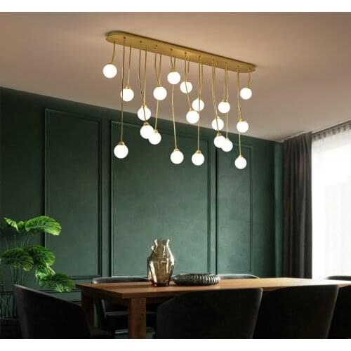 Nordic living room chandelier light luxury modern minimalist bedroom lamp creative bar restaurant lighting net red magic bean