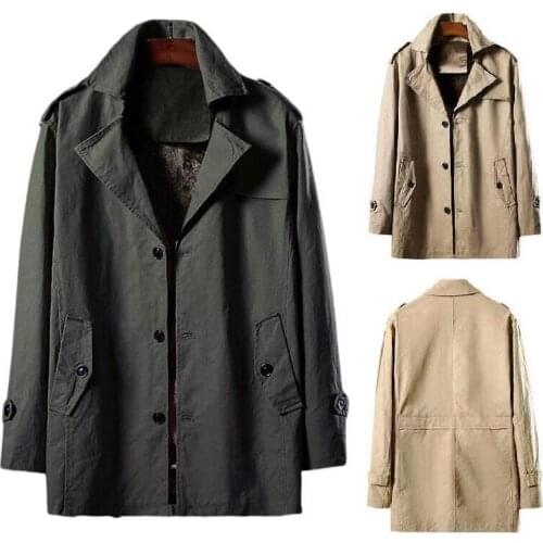 Special Offer Men Trenchs Fashion Casual Cotton Jacket Man Winter Fleece Windbreaker Lapel Mid-Length Coats Oversized Size M-8XL