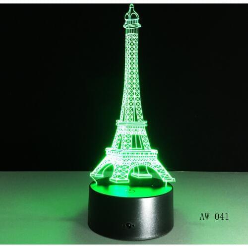 The Eiffel Tower LED Night Light 7Colors Decoration Lamp Product light with Touch Button Children Gift Drop Ship AW-041