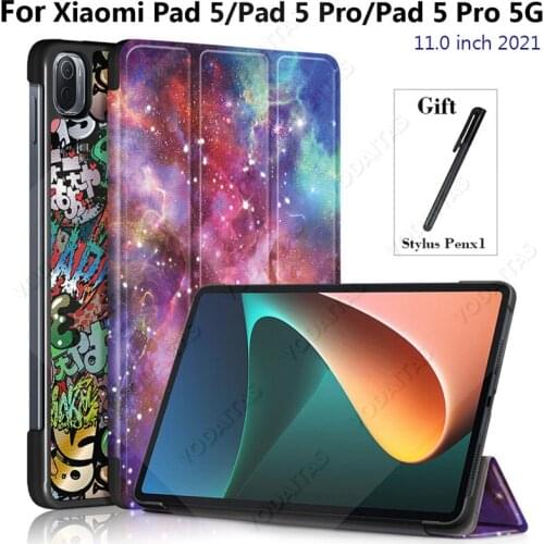 PU Leather Solid Color Case for Mi Pad 5 Pro Smart Stand for Mi Pad 5/Mi Pad 5 Pro 5G Auto Sleep Magnetic Cover Protective Shell