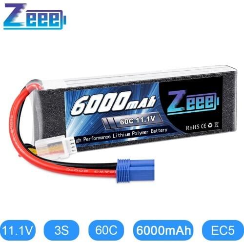 Zeee 11.1V 6000mAh 60C Lipo Battery EC5 Plug 3S Lipo Battery For RC Car Airplane Trucks Boats