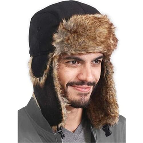 Winter Warm Windproof Hat Men Women Lei Feng Cap Cold Ski Cap Windproof Ear Cap Black Ski Trooper Cold Anti-snow Cap Thunderhead