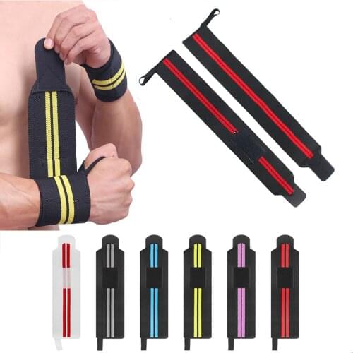 1 Pair Breathable Dumbells Weightlifting Bandages Wristband Elastic Wrist Wraps Gym Equipment Accessories Crossfit Body Building