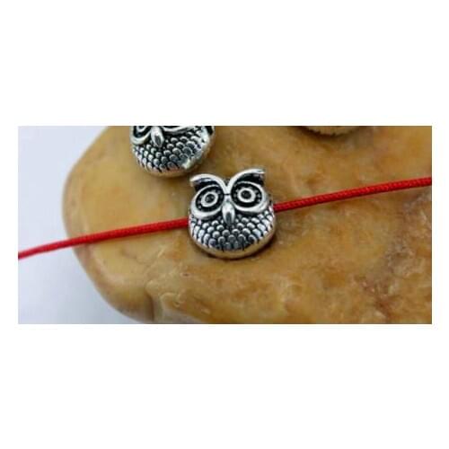 10pcs/lot owl Tibetan Silver Bracelets Spacer Beads Handmade Decorative Metal Ball Beads DIY Jewelry For Men gu6df